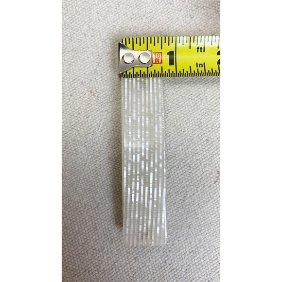 Irridescent shimmery white stripe Made in France Barrette - Picture 4 of 5